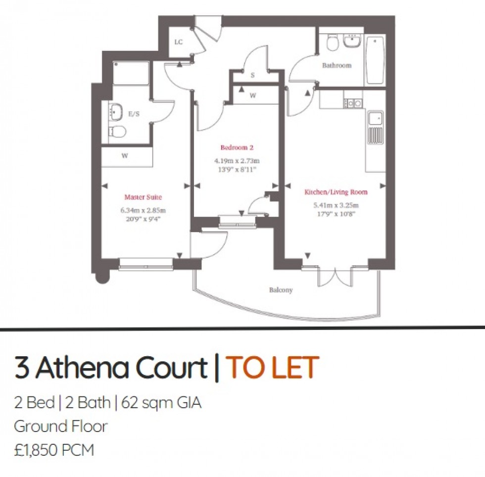 Floorplan for Athena Court, Bridge Avenue, Maidenhead