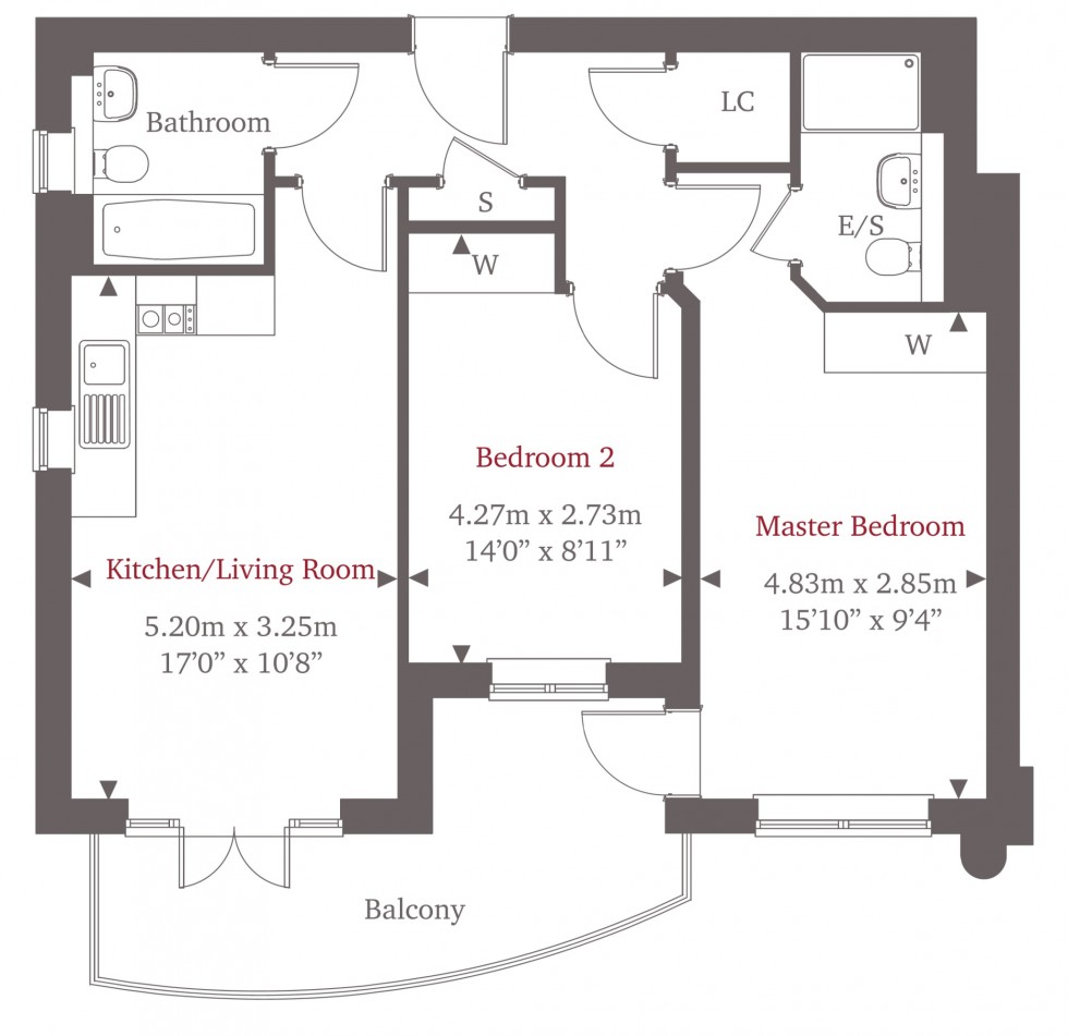 Floorplan for Athena Court, Bridge Avenue, Maidenhead