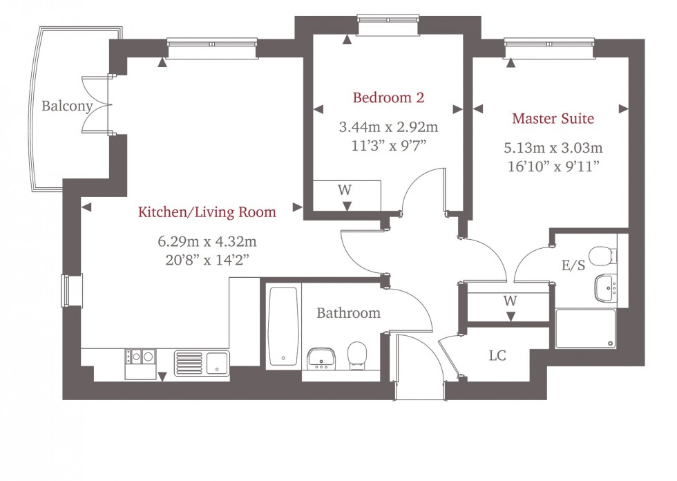 Floorplan for Athena Court, Bridge Avenue, Maidenhead